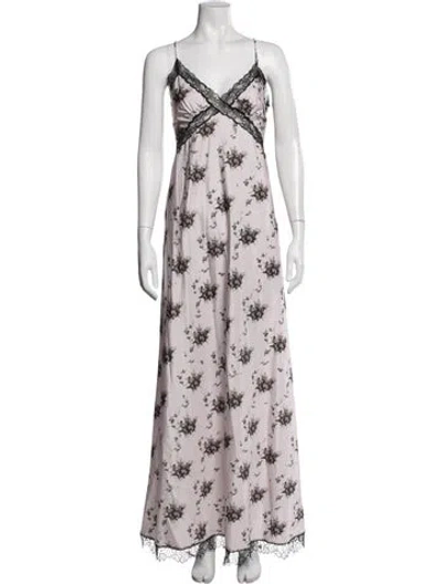 Pre-owned Brock Collection Floral Print Long Dress In Multicolor