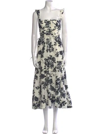 Pre-owned Brock Collection Floral Print Long Dress In Neutral