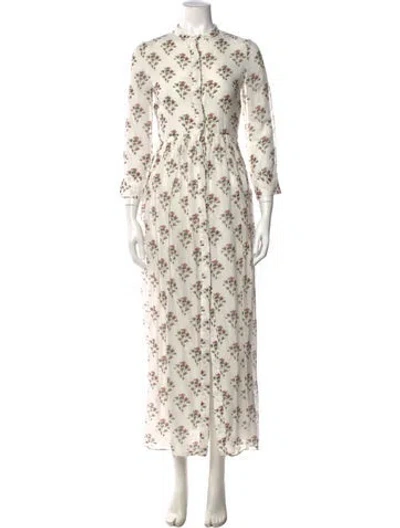 Pre-owned Brock Collection Floral Print Long Dress In Neutrals