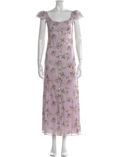 Pre-owned Brock Collection Floral Print Long Dress In Pink