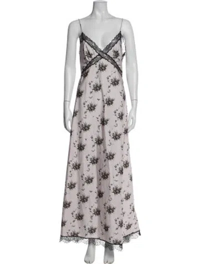 Pre-owned Brock Collection Floral Print Long Dress In Pink