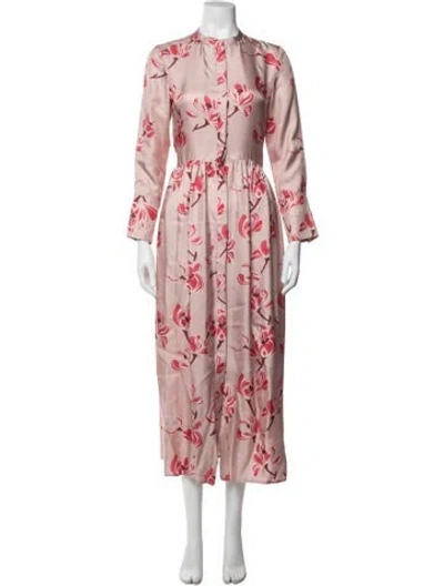 Pre-owned Brock Collection Floral Print Long Dress In Pink