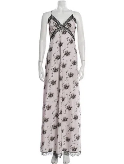 Pre-owned Brock Collection Floral Print Long Dress In Pink