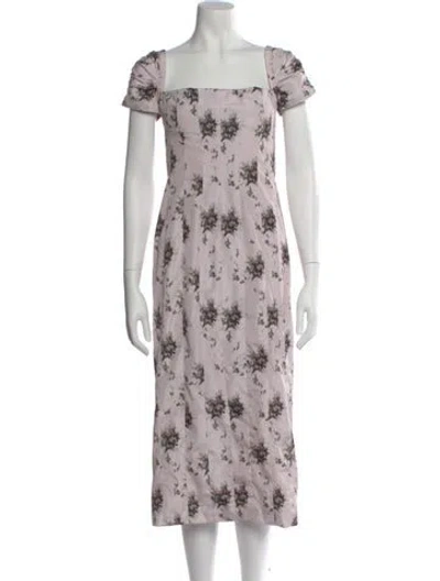 Pre-owned Brock Collection Floral Print Midi Length Dress In Neutral