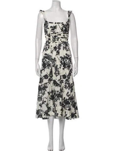 Pre-owned Brock Collection Floral Print Midi Length Dress In Neutrals