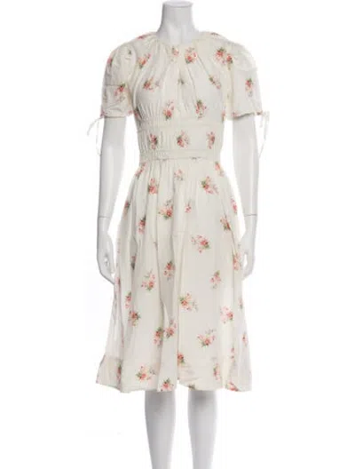 Pre-owned Brock Collection Floral Print Midi Length Dress In Red