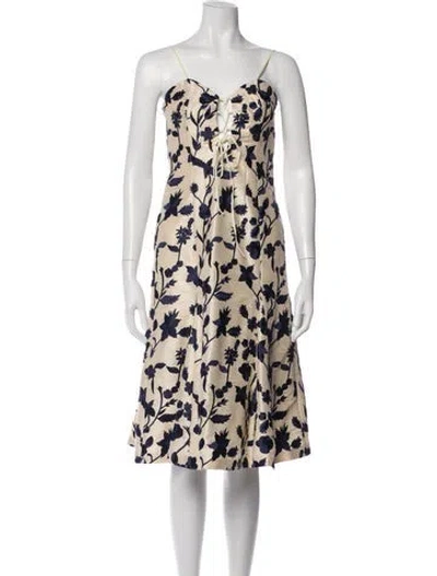 Pre-owned Brock Collection Floral Print Midi Length Dress W/ Tags