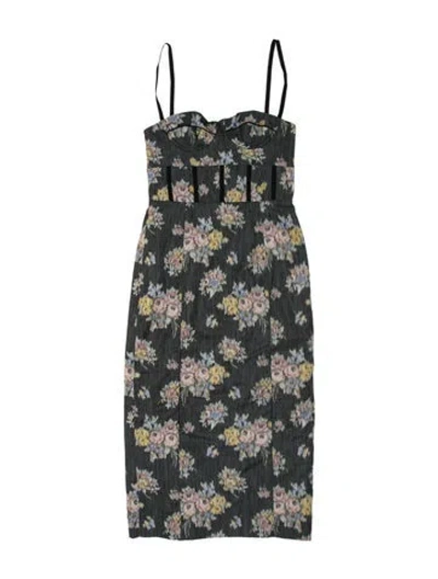 Pre-owned Brock Collection Floral Print Midi Length Dress W/ Tags In Multi