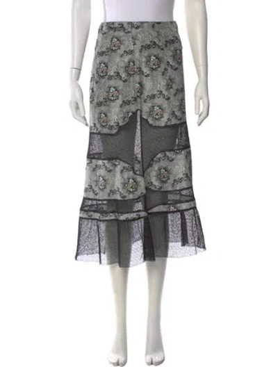 Pre-owned Brock Collection Floral Print Midi Length Skirt In Multi