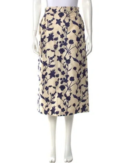 Pre-owned Brock Collection Floral Print Midi Length Skirt In Neutral