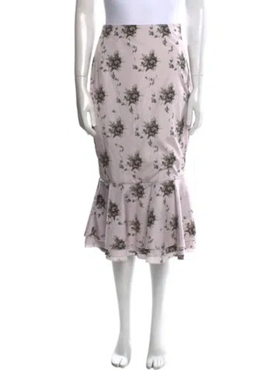 Pre-owned Brock Collection Floral Print Midi Length Skirt In Pink