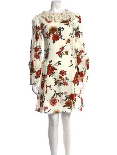 Pre-owned Brock Collection Floral Print Mini Dress In Neutral