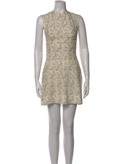 Pre-owned Brock Collection Floral Print Mini Dress In Neutral