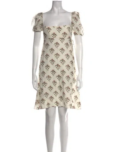 Pre-owned Brock Collection Floral Print Mini Dress In Neutral
