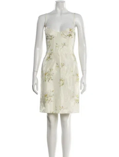 Pre-owned Brock Collection Floral Print Mini Dress W/ Tags In Yellow
