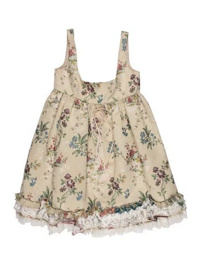 Pre-owned Brock Collection Floral Print Square Neckline Blouse In Neutrals