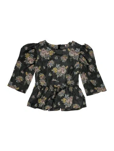 Pre-owned Brock Collection Floral Print Strapless Blouse W/ Tags In Gray