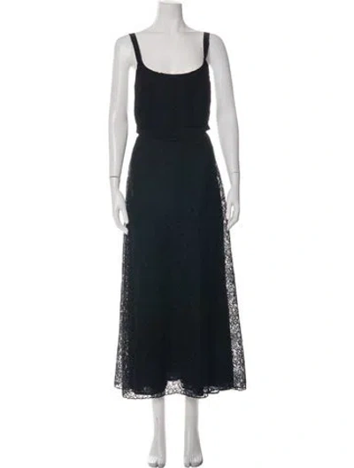 Pre-owned Brock Collection Lace Pattern Long Dress In Black