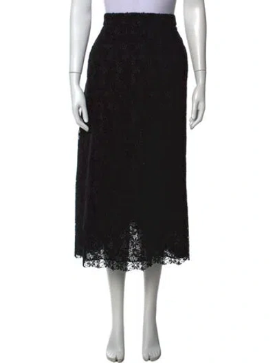 Pre-owned Brock Collection Lace Pattern Long Skirt W/ Tags In Black