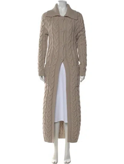 Pre-owned Brock Collection Lambswool Open Front Sweater In Neutral