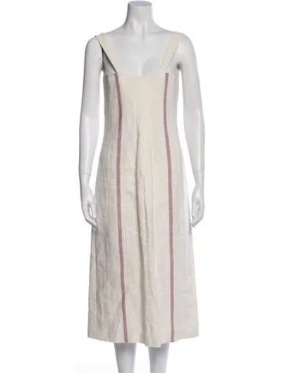 Pre-owned Brock Collection Linen Long Dress In Neutral