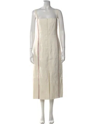 Pre-owned Brock Collection Linen Long Dress In Neutral