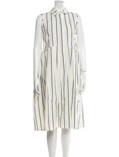 Pre-owned Brock Collection Linen Midi Length Dress In White