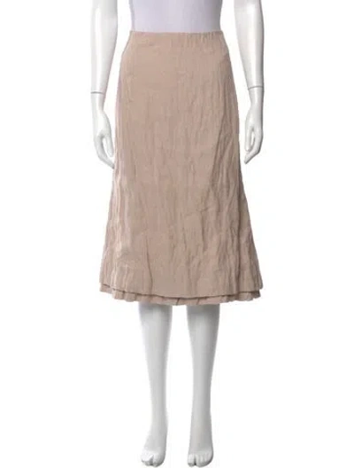 Pre-owned Brock Collection Linen Midi Length Skirt In Neutral