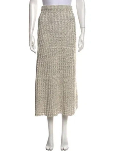 Pre-owned Brock Collection Linen Midi Length Skirt In Neutrals