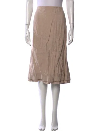 Pre-owned Brock Collection Linen Midi Length Skirt In Neutrals