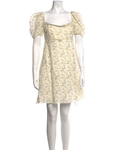 Pre-owned Brock Collection Linen Mini Dress In Green/neutrals