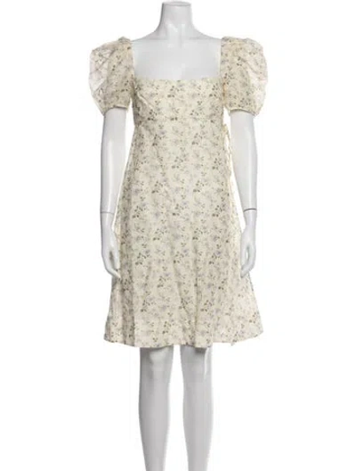 Pre-owned Brock Collection Linen Mini Dress In Yellow