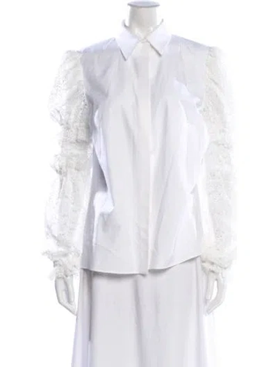 Pre-owned Brock Collection Long Sleeve Blouse W/ Tags In White
