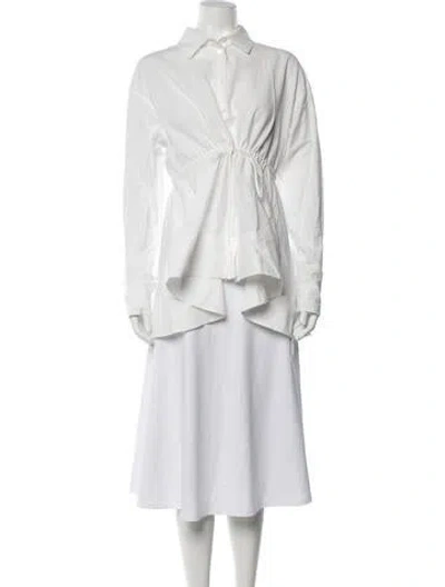 Pre-owned Brock Collection Long Sleeve Button-up Top In Neutrals