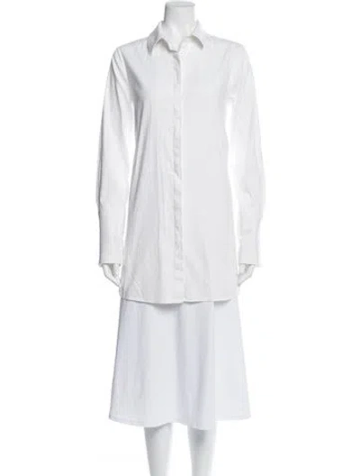Pre-owned Brock Collection Long Sleeve Button-up Top In White