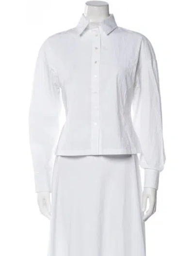 Pre-owned Brock Collection Long Sleeve Button-up Top In White