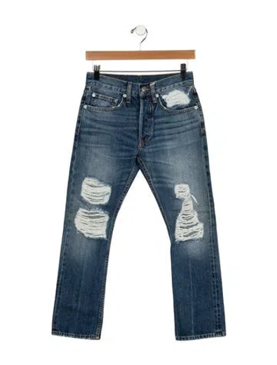 Pre-owned Brock Collection Mid-rise Straight Leg Jeans In Blue