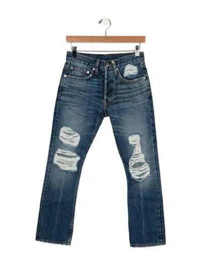 Pre-owned Brock Collection Mid-rise Straight Leg Jeans In Blue