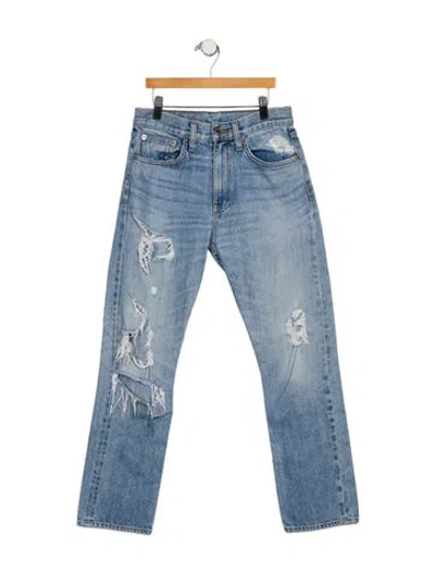 Pre-owned Brock Collection Mid-rise Straight Leg Jeans In Blue