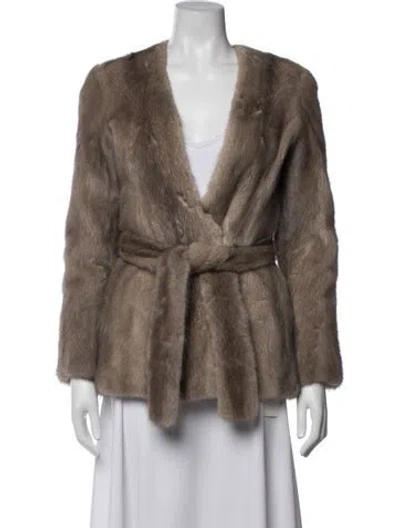 Pre-owned Brock Collection Mink Fur Jacket In Neutrals