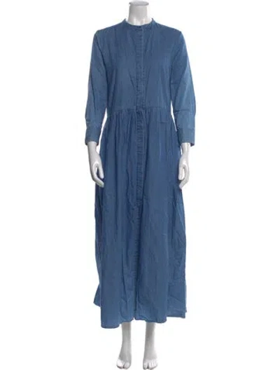 Pre-owned Brock Collection Mock Neck Long Dress In Blue