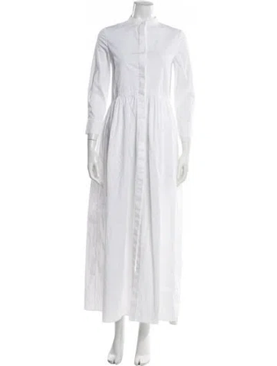 Pre-owned Brock Collection Mock Neck Long Dress In Neutral