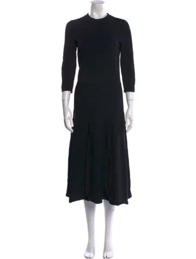 Pre-owned Brock Collection Mock Neck Midi Length Dress In Black