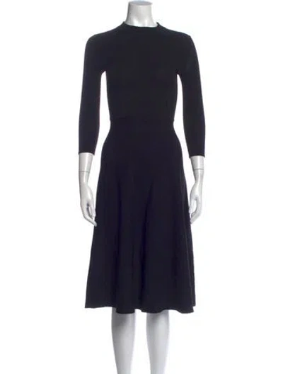Pre-owned Brock Collection Mock Neck Midi Length Dress In Blue