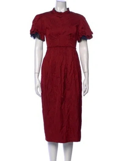 Pre-owned Brock Collection Mock Neck Midi Length Dress In Red