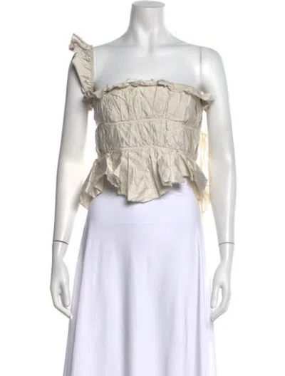 Pre-owned Brock Collection One-shoulder Sleeveless Top In Neutrals