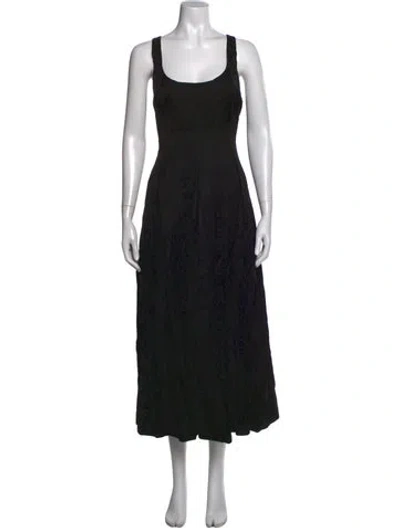 Pre-owned Brock Collection Patterned Long Dress In Black