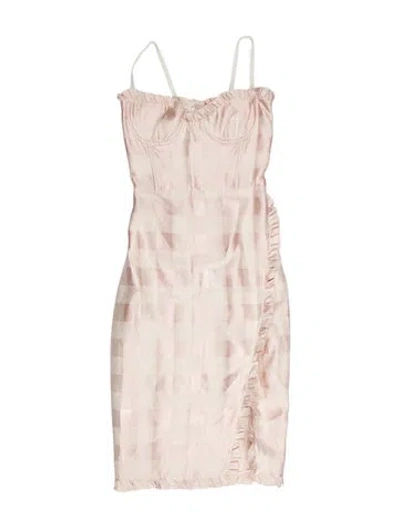 Pre-owned Brock Collection Plaid Print Midi Length Dress In Pink