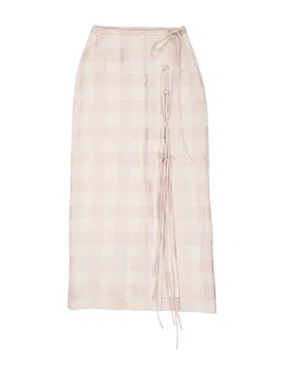 Pre-owned Brock Collection Plaid Print Midi Length Skirt In Pink