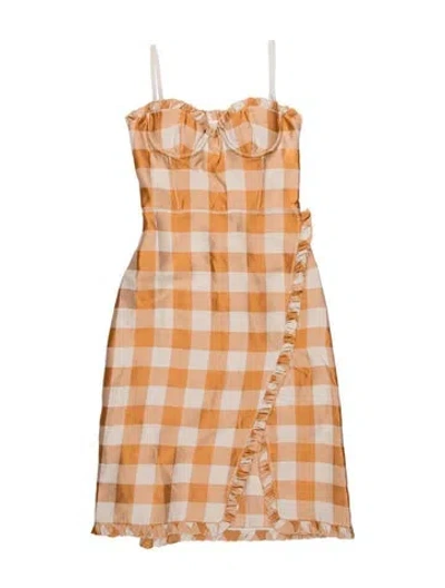 Pre-owned Brock Collection Plaid Print Mini Dress In Neutrals